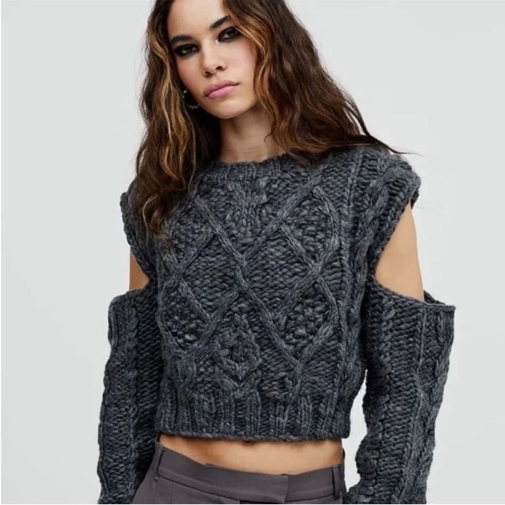 For Love And Lemons Charcoal Knit Sweater